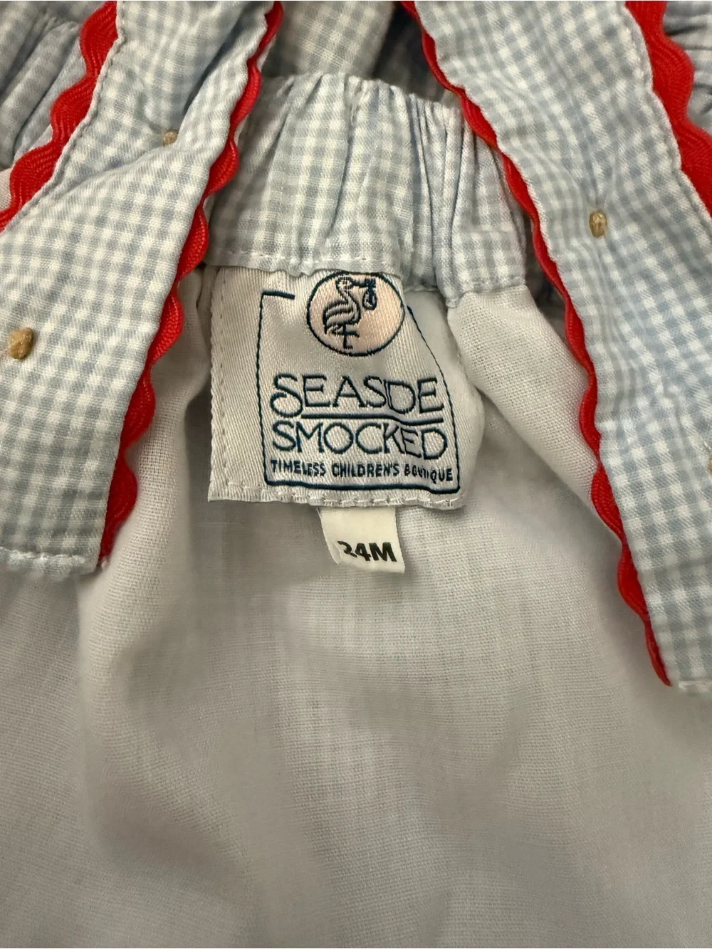 Blue Gingham Baseball Bubble Outfit with Red Trim - Kids Accessories
